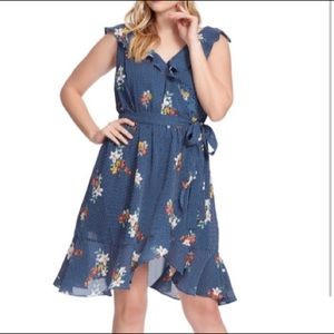 City chic patterned floral belted ruffle dress 20